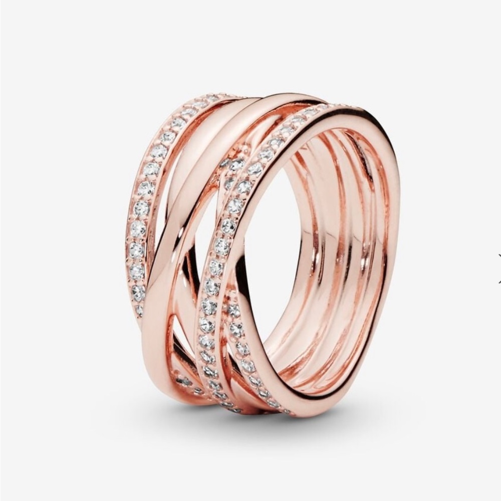 Authentic’ Pandora, Sparkling & Polished Lines Ring